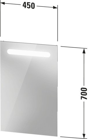 Duravit Duravit No.1 Spiegel mit Beleuchtung 700x450x35mm