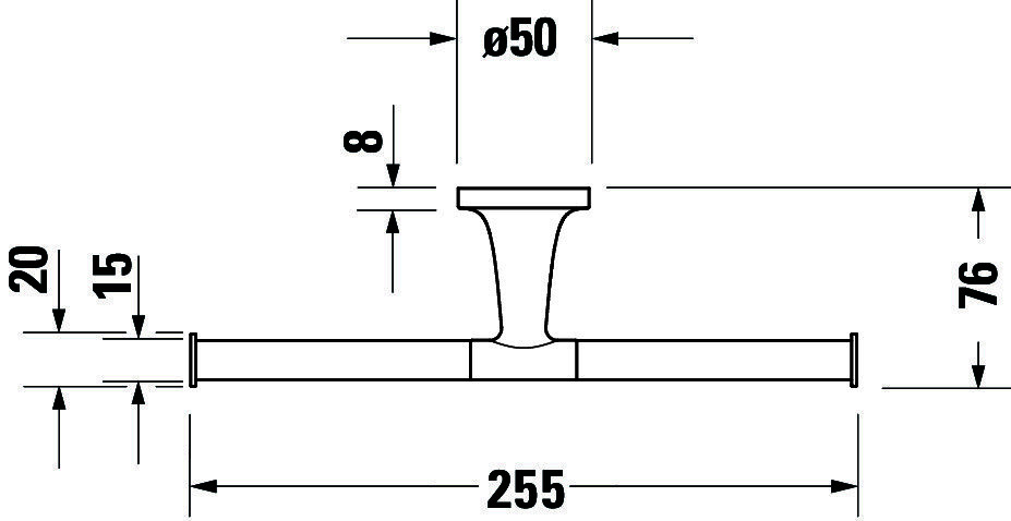 DU Starck T Papierrollenhalter, Bronze Gebürstet, 255x255x50