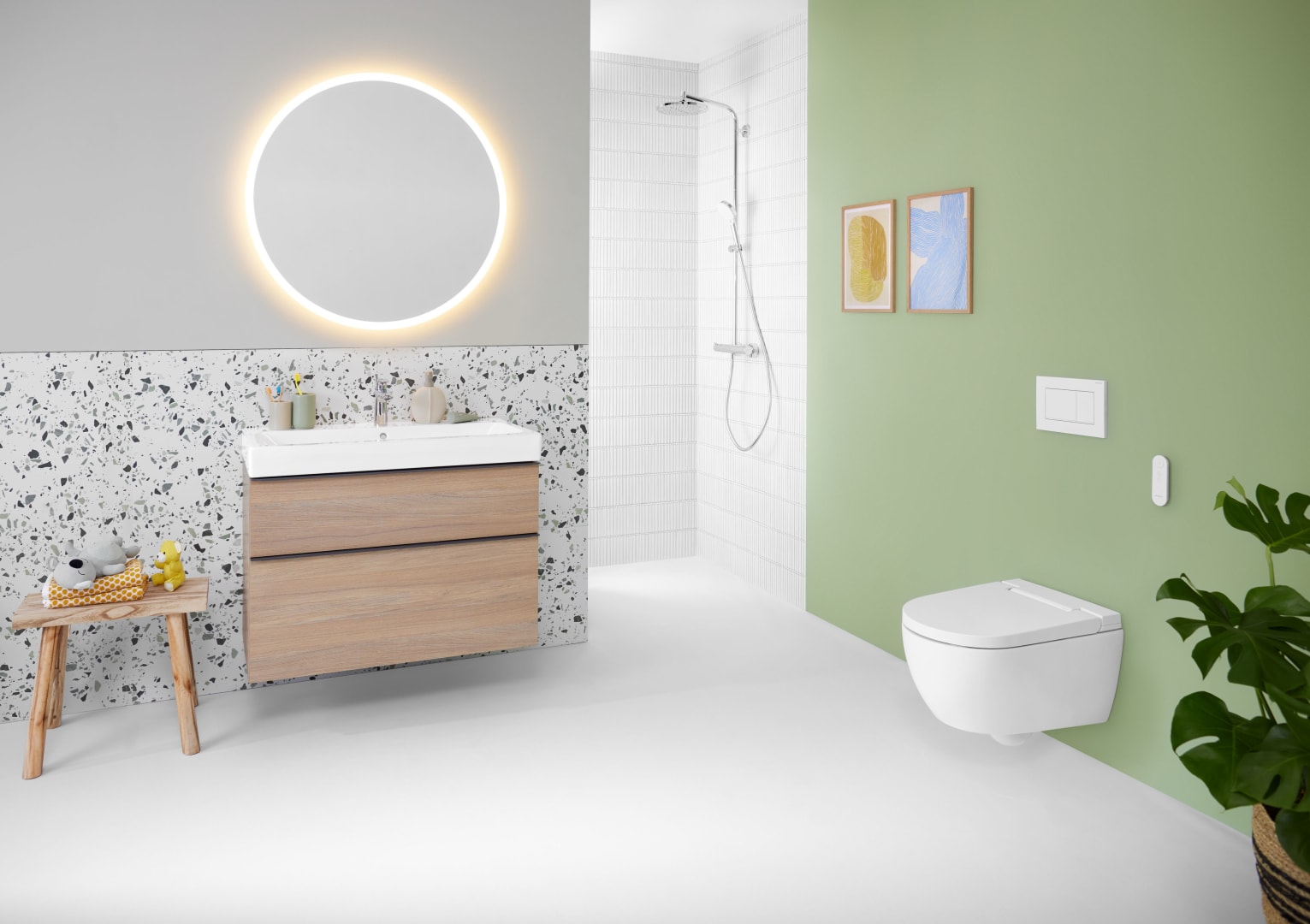 Geberit AquaClean Alba WC-Komplettanlage Wand-WC, weiß,KeraTect