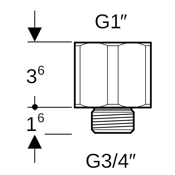 Geberit Adapter G3/4 - G1, verzinkt