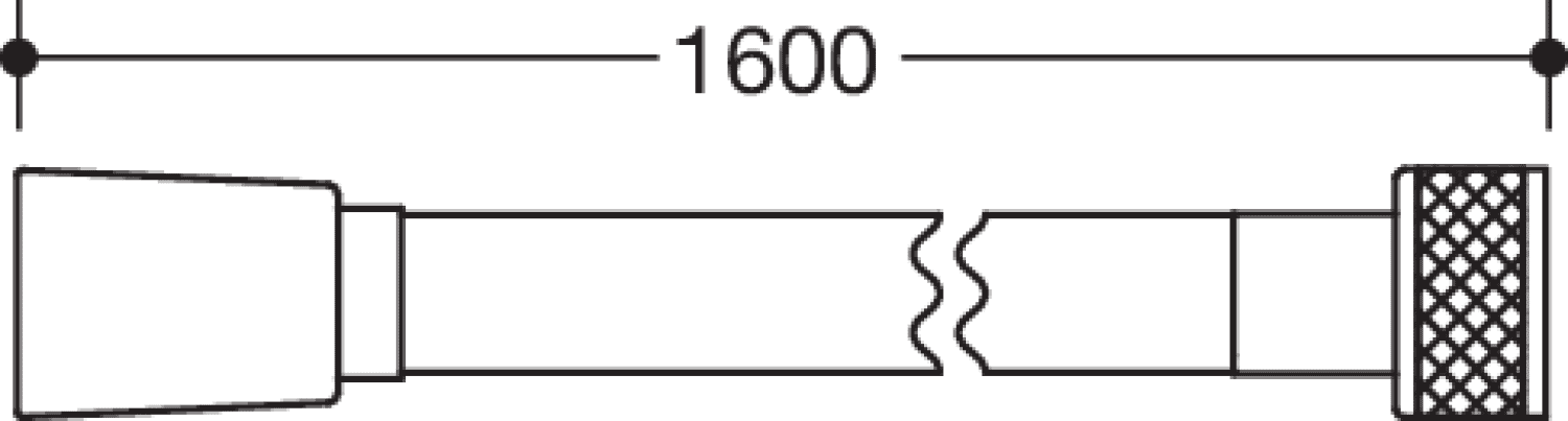 HEWI Brauseschlauch, L=1600 mm Silber, Konus Chrom