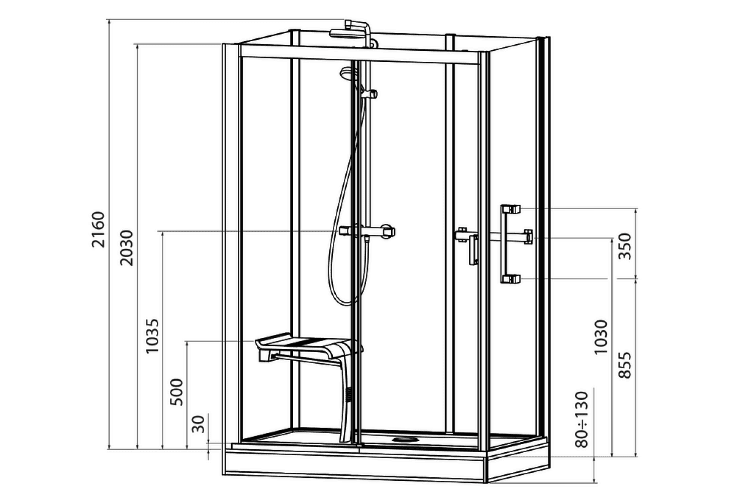 Roth Komplettdusche Vinata Comfort Eck Hoch weiß 1160x877 ESG Flow
