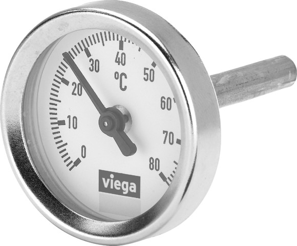 Viega Thermometer Easytop 1026.6 bis 80 Grad Stahl