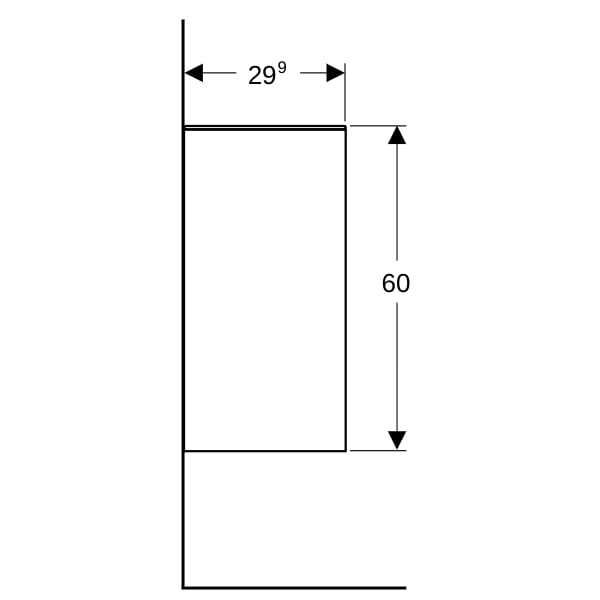 Geberit Smyle Seitenschrank, eckig, offen 36x60x29,9cm, weiß