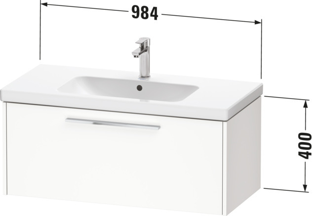 DU D-Code 2.0 WTU Wandh. Auszug 1, 984x400x460,Griff Chrom,Basalt Matt
