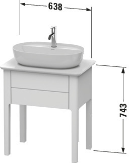 Duravit WTU bodenstehend Luv 743x688x450mm 1 Auszug, Nordic Weiß Seidenmatt