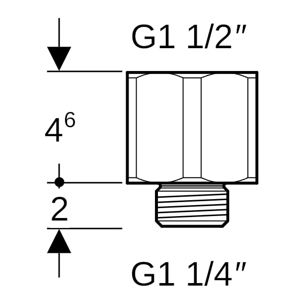 Geberit Adapter G1 1/4 - G1 1/2, verzinkt