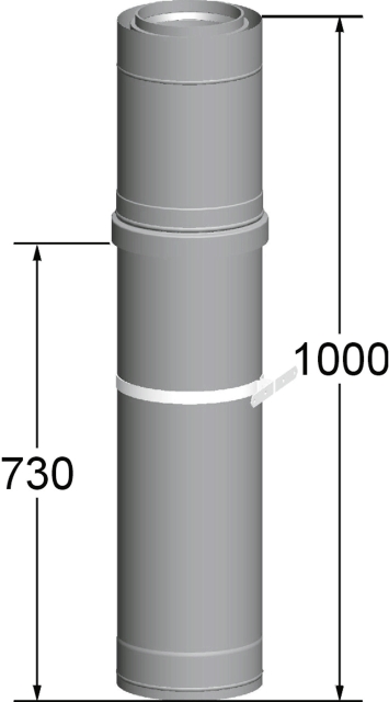 Wolf Dachdurchführung senkrecht C33x DN160/225, 1000 mm, aus Edelstahl/PP Wolf Dachdurchführung senkrecht C33x DN160/225, 1000 mm, aus Edelstahl/PP