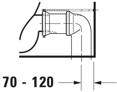 DU Stand-WC Kombi Starck 1 640 mm Tiefspüler, f.SPK, Abg.Vario, weiß