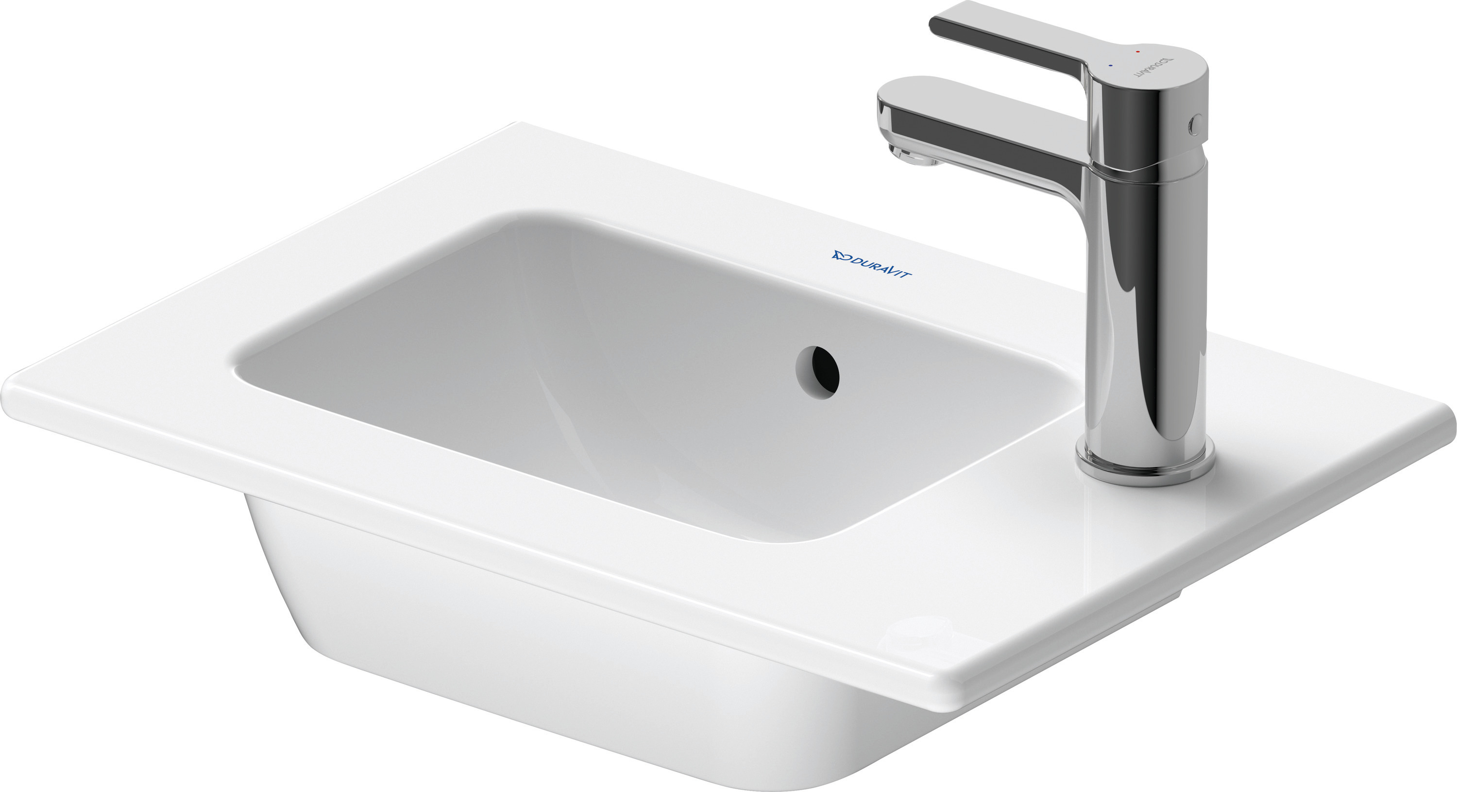 DU Möbelhandwaschbecken ME by Starck 430mm,m.ÜL,m.HLB r,1 HL,weiß seidenm,WG