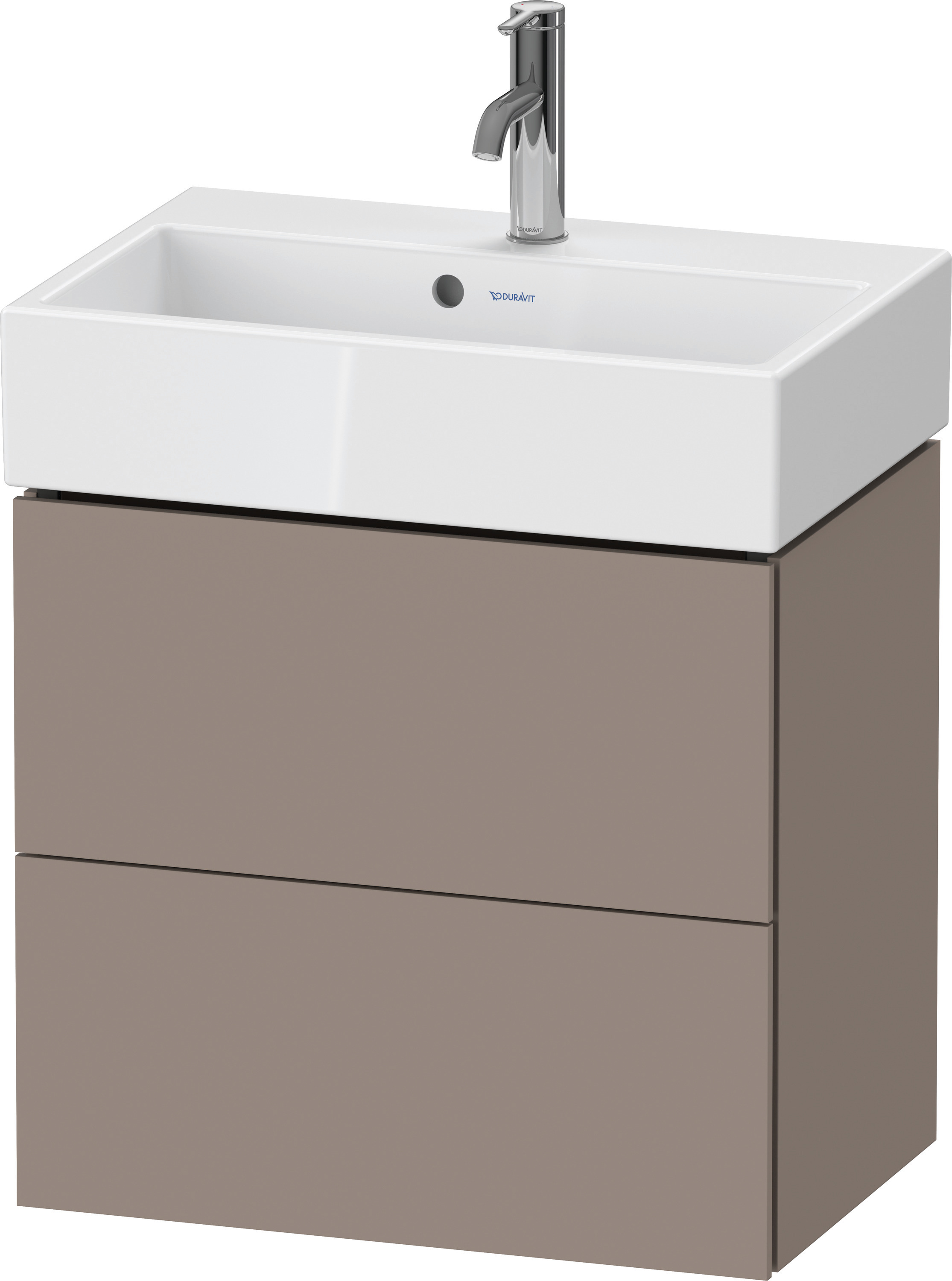 Duravit WTU L-Cube wandhängend, 2 Schubk. 544x584x391mm, Basalt Matt