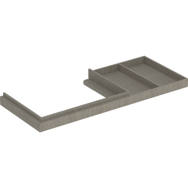 Geberit WT-Rahmen für Citterio US m. Ablagefl. re, Breite 118cm, graubraun