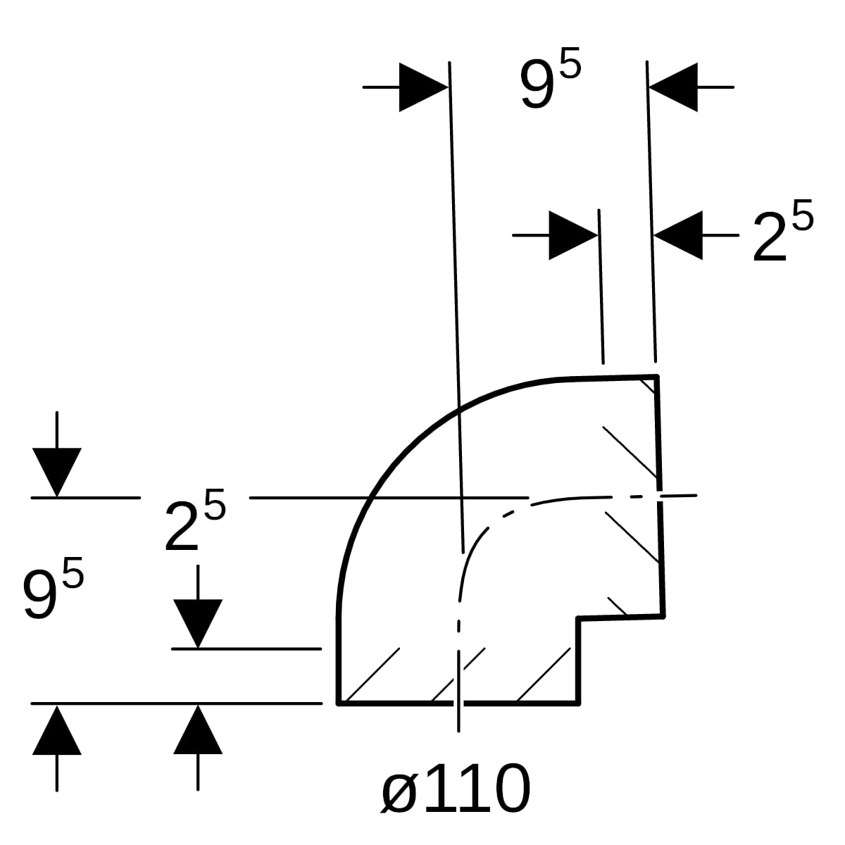 Geberit PE Bogen 88,5Gr d110