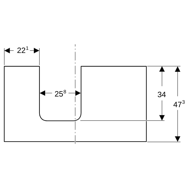 Geberit ONE WT-Pl. Aus li für AWT Schalenform 90x3x47cm, lava matt