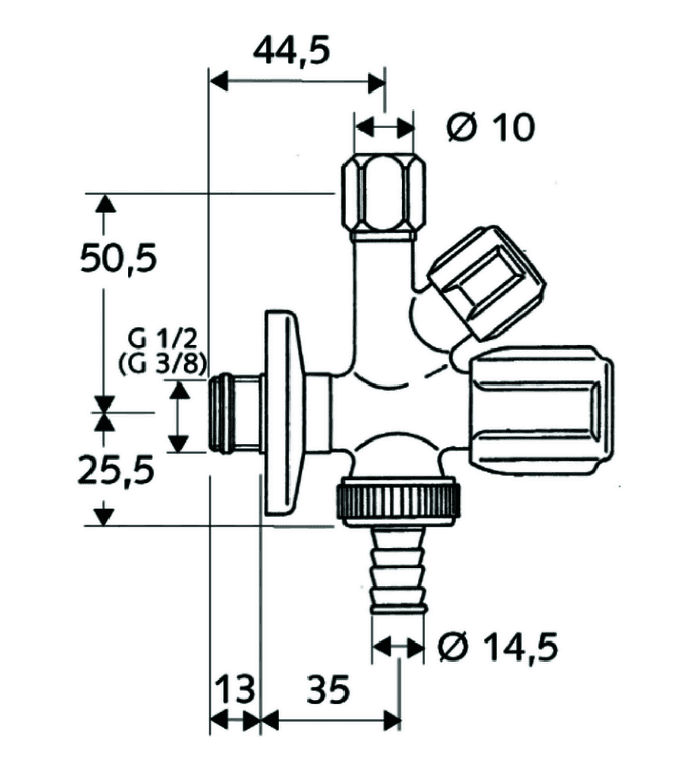 SCHELL Kombi-Eckventil COMFORT RV, ASAG, 3/8", chrom