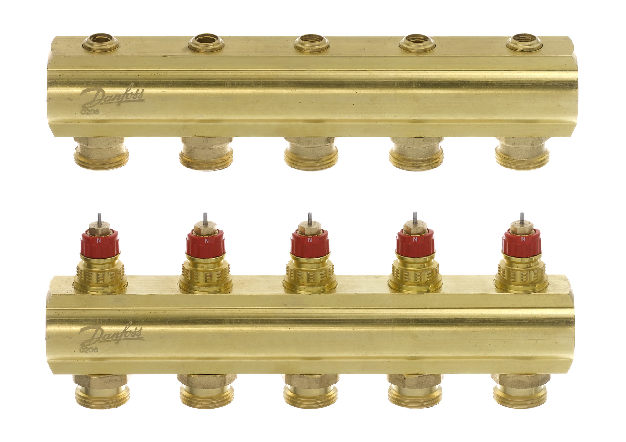 Danfoss FBH-Verteiler FHF-5 5 Kreise, ohne Durchflussanzeige