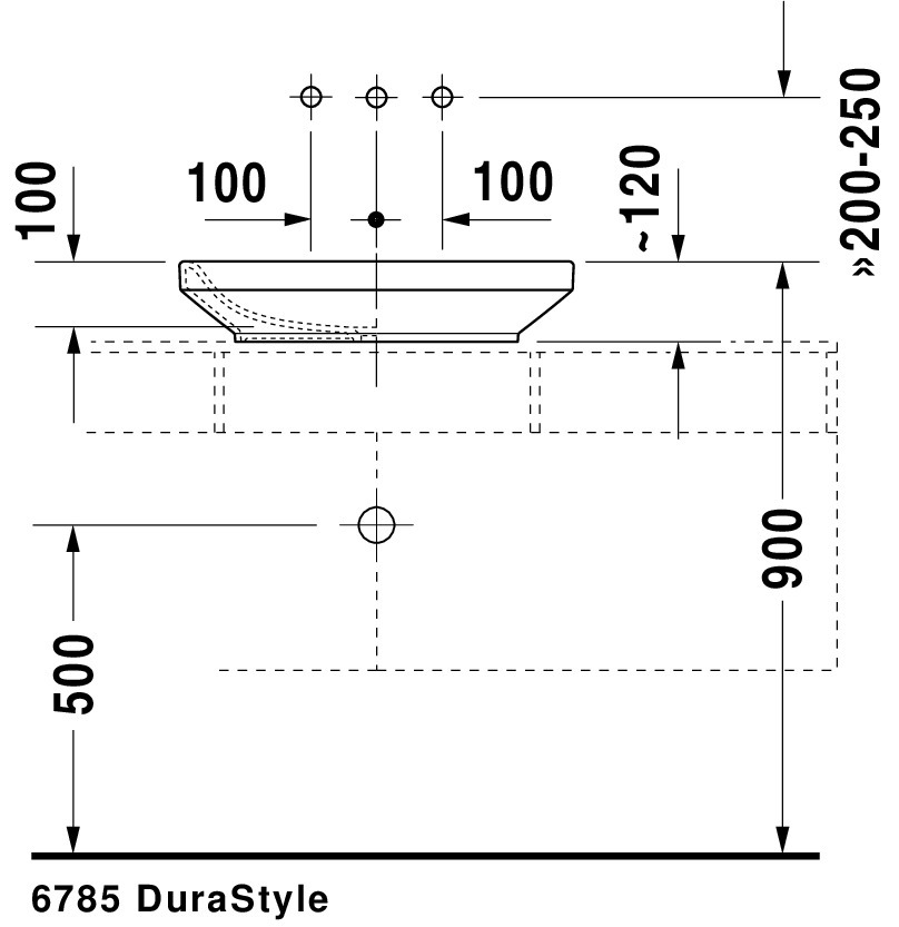 DU Aufsatzbecken DuraStyle 600 mm o.ÜL, o.HLB, geschliffen, weiß