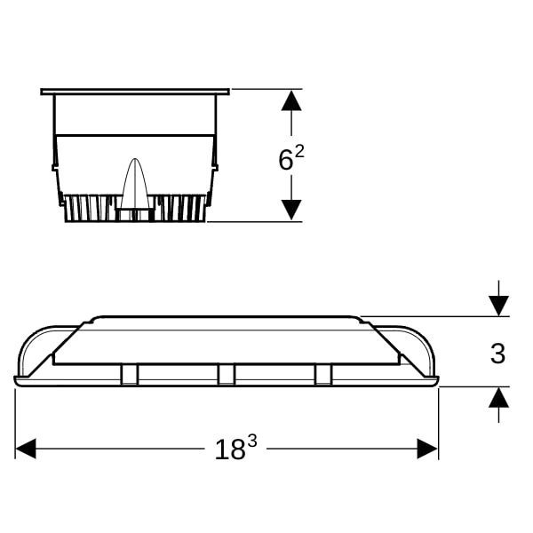 Geberit LED Deckenspot mit DALI für ComfortLight, weiß