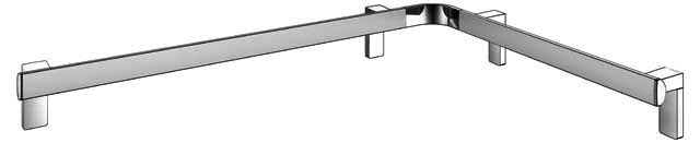KEUCO Dusch-u. Wannenhandlauf AXESS 35011, li. 850/650mm si.-elox.
