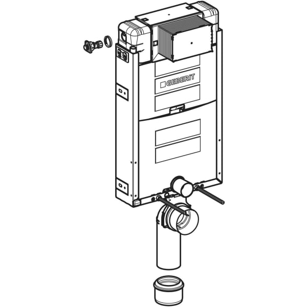 Geberit Kombifix Element für Wand-WC 108cm mit Omega UP-SPK 12cm Bet. von vorne