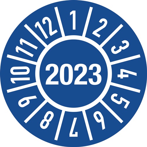 Einjahresprüfplakette D.30mm J.2023 m.Monaten Folie Einjahresprüfplakette D.30mm J.2023 m.Monaten Folie