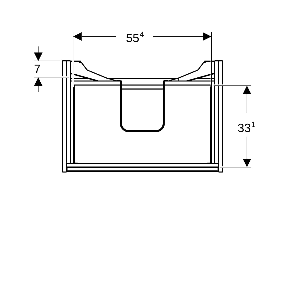 Geberit Renova Plan US f. WT, m. 2 Schubladen 64,4x60,6x44,6cm, sandgrau/l. seidenmatt