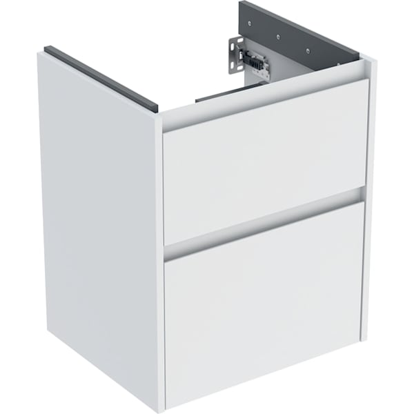Geberit Renova Plan US f. WT, m. 2 Schubladen 50,4x60,6x40,5cm, weiß/l. seidenmatt