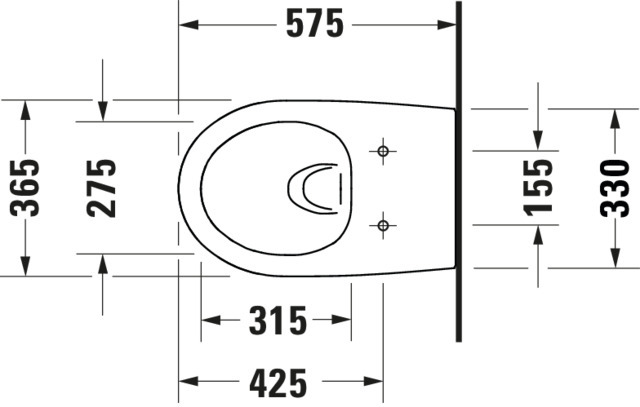 DU Wand-WC Architec 575mm, Weiß Tiefspüler, rimless, Durafix inkl.