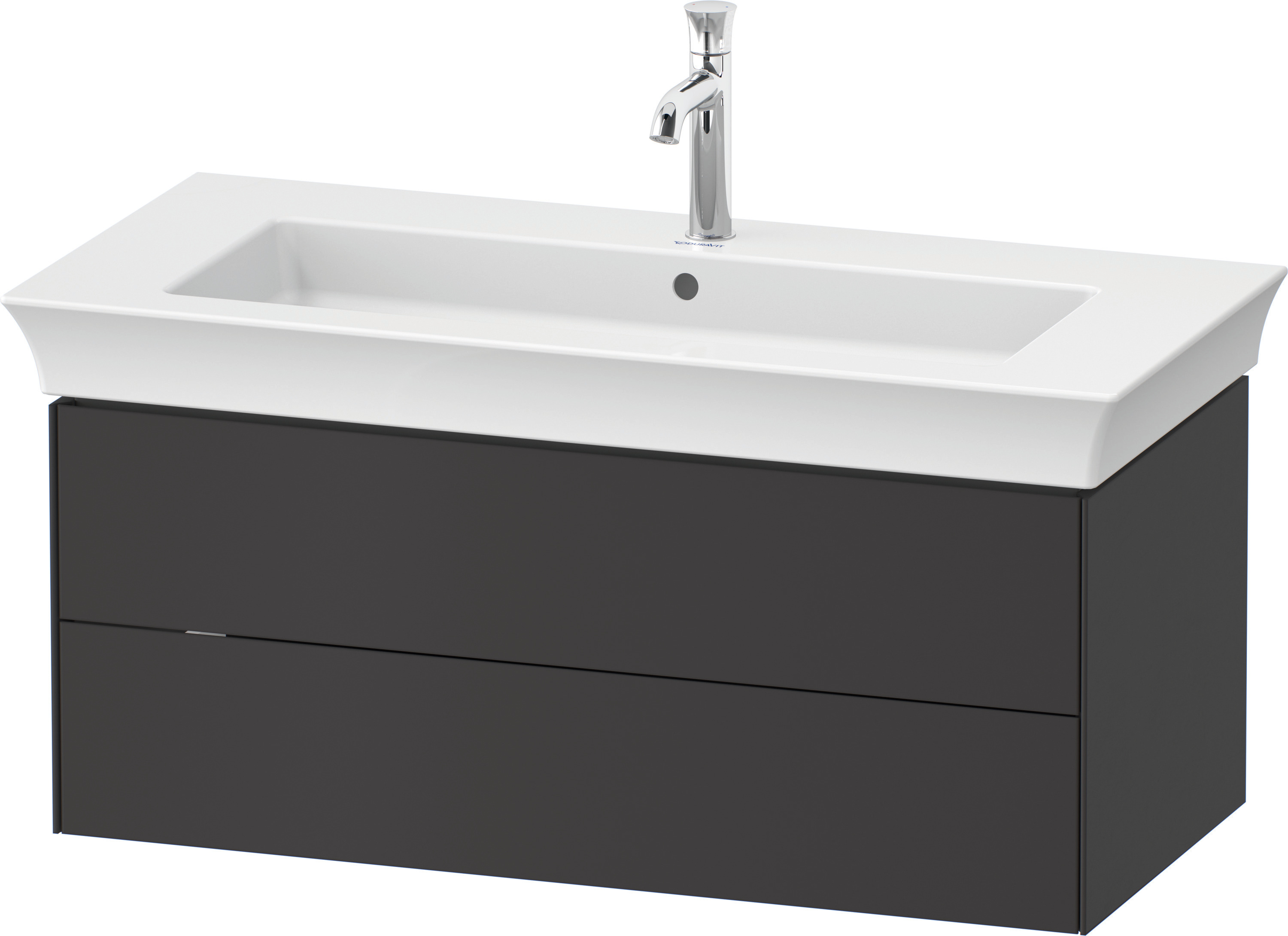 Duravit WTU White Tulip wandh., 2 SchKa 410x984x458mm, Graphit Seidenmatt