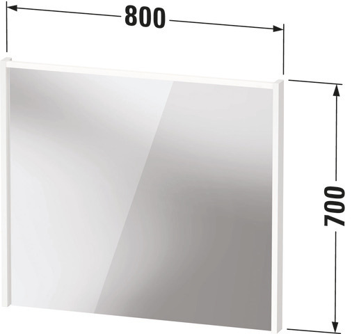 DU D-Code 2.0 Spiegel, m.LED Bel., 800x700x48, Weiß Matt