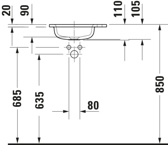 Duravit Sivida MWT,410x300mm,DuroCast Plus o. ÜL,HL 1,B.1,Weiß Seidenmatt