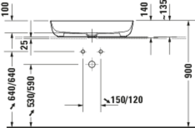 DU Aufsatzbecken Luv 700mm geschl.,o.ÜL,o.HLB,weiß/weiß sdm.,WGL