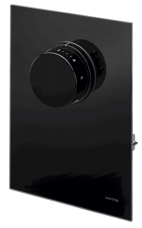 OVENTROP-Abdeckung mit Thermostat Echtglas schwarz, für Unibox T-RTL