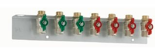 Danfoss Montageschiene mit 7 Kugelhähne 3/4", 3 St, DVGW, 4 St., Heizung