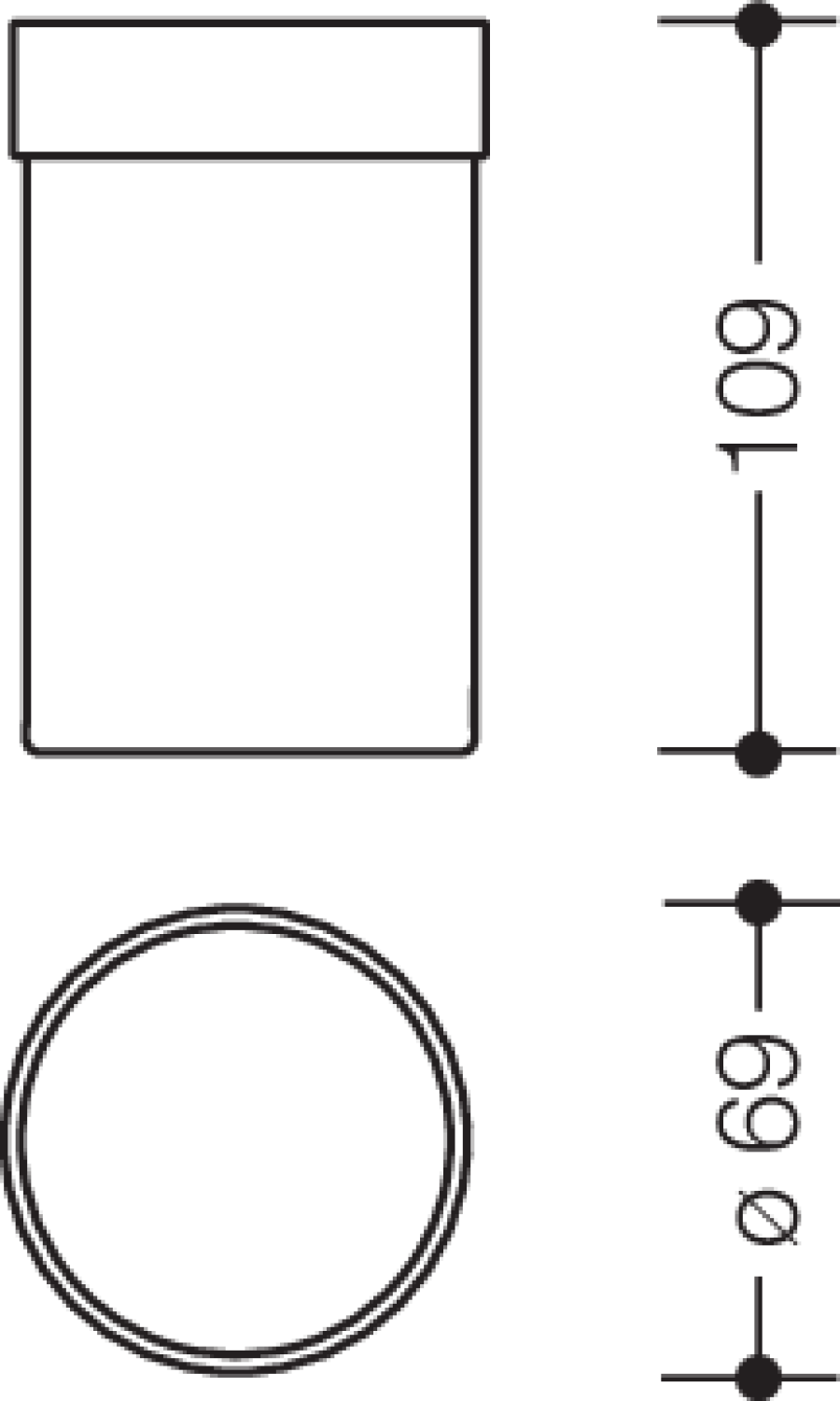 HEWI Becher, Kst., unifarben signalweiß