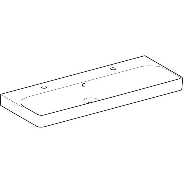 Geberit Smyle Waschtisch, eckig, 120x48cm zwei Hl., m. Ül., weiß, KeraTect