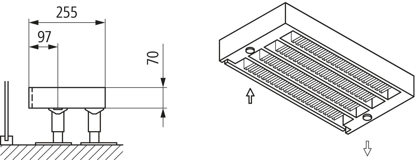 Kermi Kon m. Str. Typ44 BH280x255x600 QN1300,weiß,6bar, m. Abd., AB Uni.