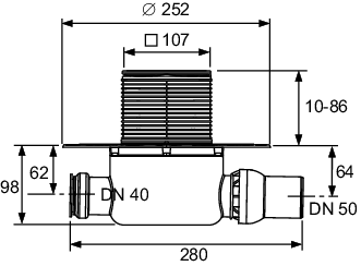 TECEdrainpoint S 122 Ablaufset Norm Seal System Univ. fl. Edelst. Rostrahmen