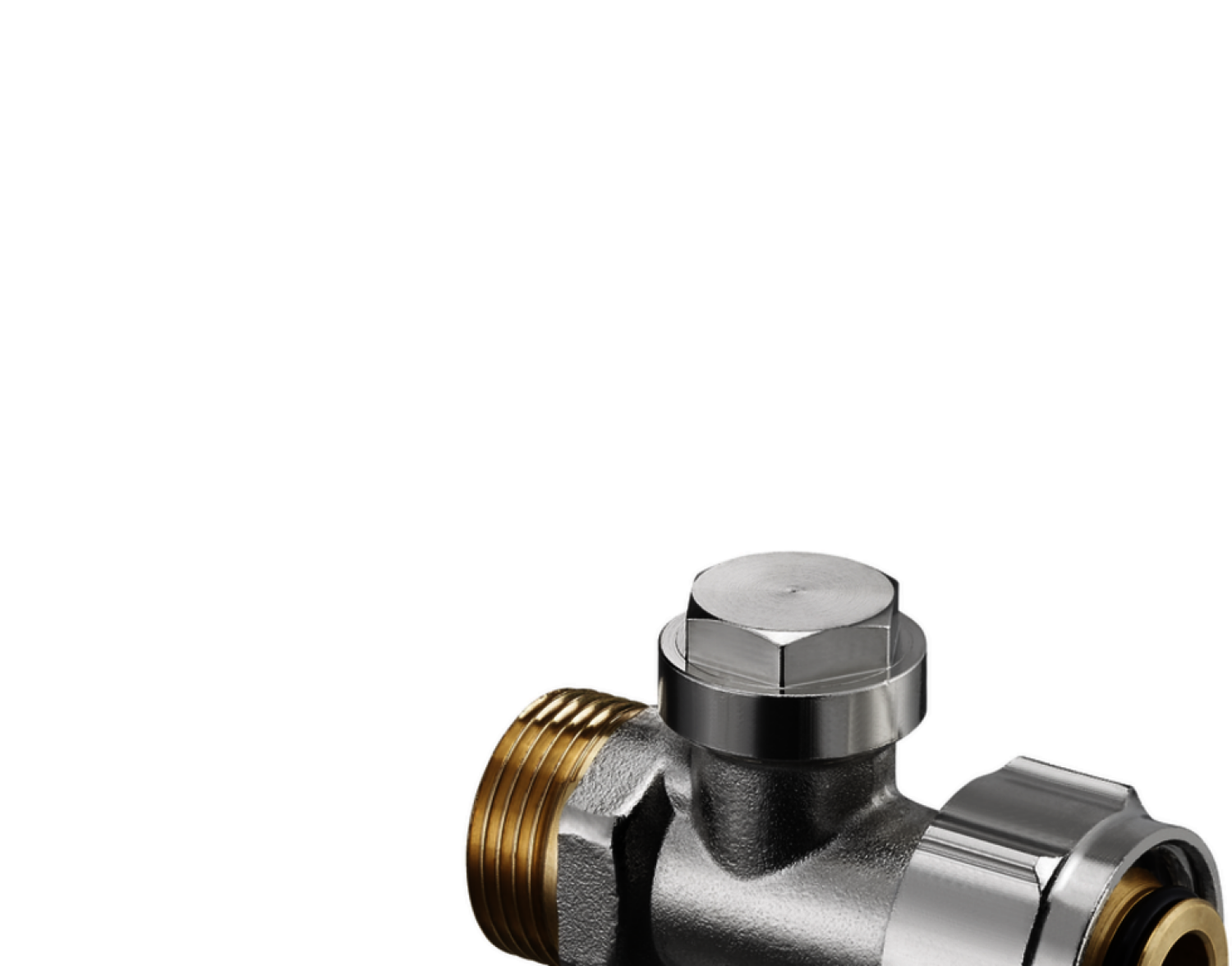 OVENTROP-Absperrverschraubung Combi 3 "Multiflex F",3/4"ÜM x 3/4"AG, Ms, vern.