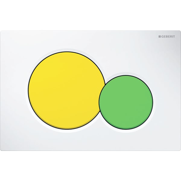 Geberit Sigma01 BetPl., für 2-Mengen-Spülung Round, für Bambini, weiß / gelb / grün Geberit Sigma01 BetPl., für 2-Mengen-Spülung Round, für Bambini, weiß / gelb / grün