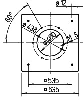 Helios FAP 400 Flansch Anschluß-Platte zu DVEC 400