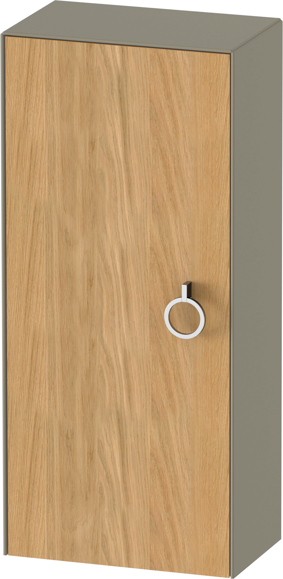 Duravit Halbhochschrank White Tulip,m.Griff TA l.,880x400x240,Eiche N.M./St.gr. HGL
