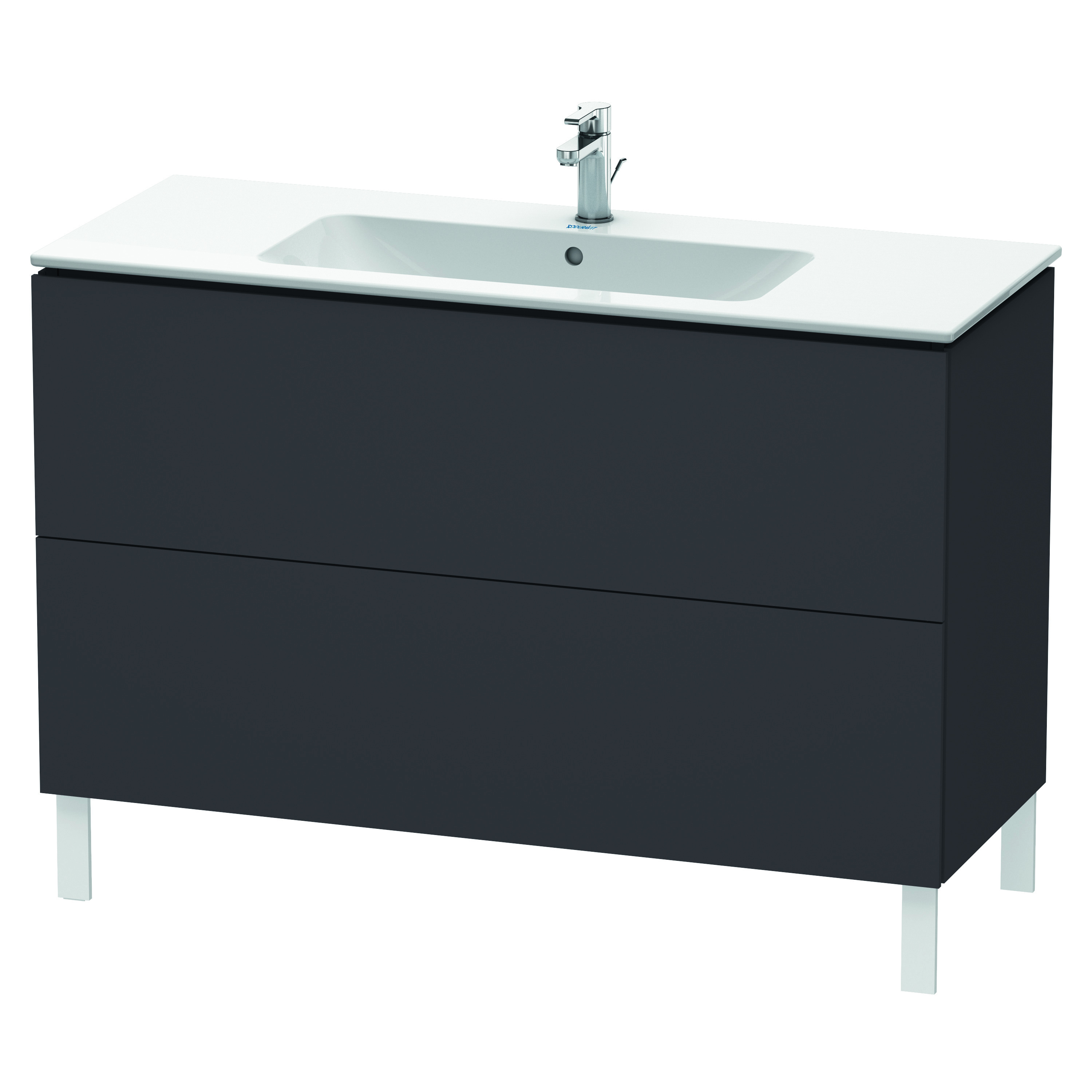Duravit WTU stehend L-Cube 481x1220x704mm 2 Auszüge, f.233612, Graphit Supermatt