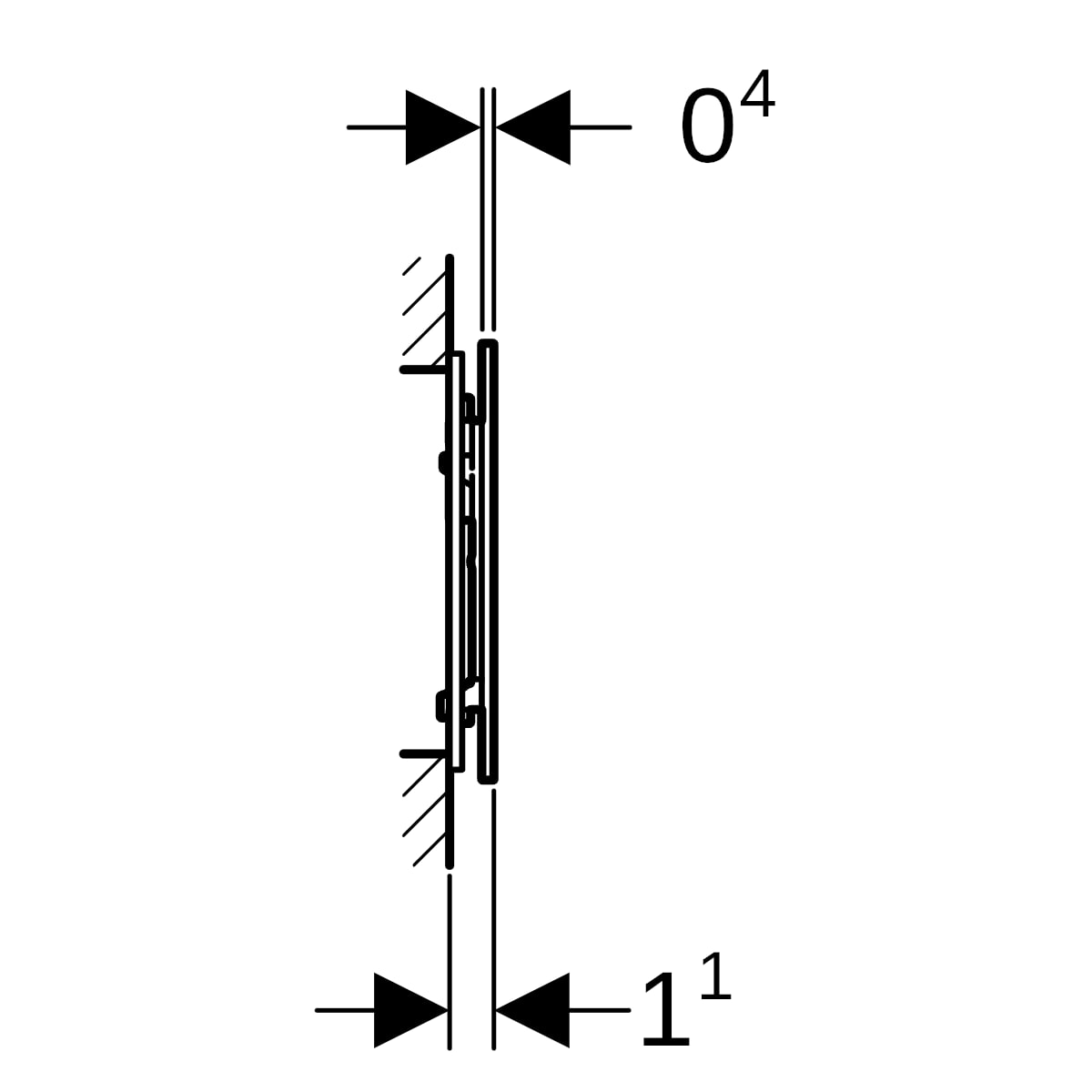 Geberit Sigma70 BetPl., für 2-Mengen-Sp. Edelstahl gebürstet, Etc