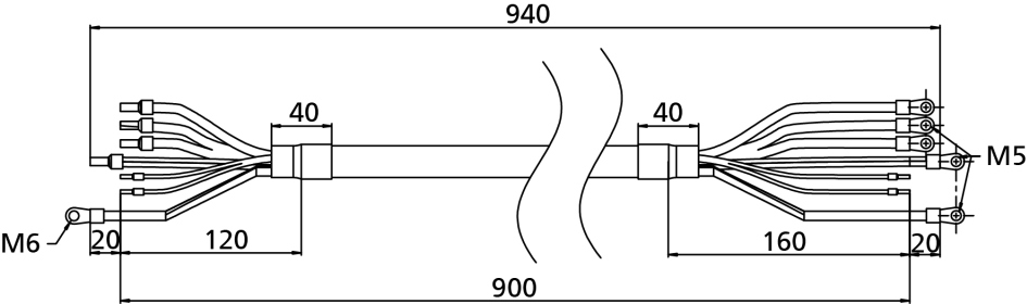 KSB Anschlussleitung PD-Motor für Motor bis einschl. 15 kW, 0,9 m