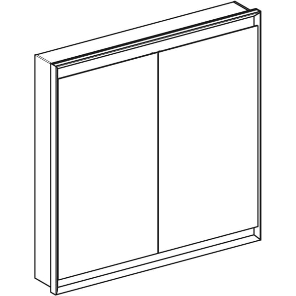 Geberit ONE Spiegelschrank mit ComfortLight 2 Türen, UP-Mont., 90x90x15cm, weiß