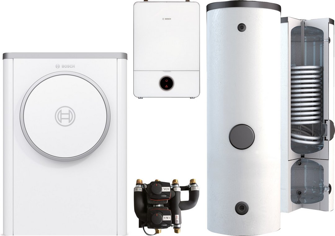 BOSCH Luftwärmepumpen-Paket BOPA CS750 CS7400iAW 7 OR-S, AWE9, BPU400-C, INPA