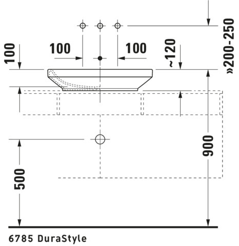 DU Aufsatzbecken DuraStyle 600 mm o.ÜL, o.HLB, geschliffen, weiß