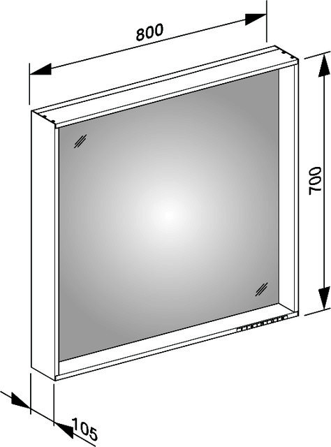 KEUCO Lichtspiegel X-Line 33297, weiß. 800x700x105mm