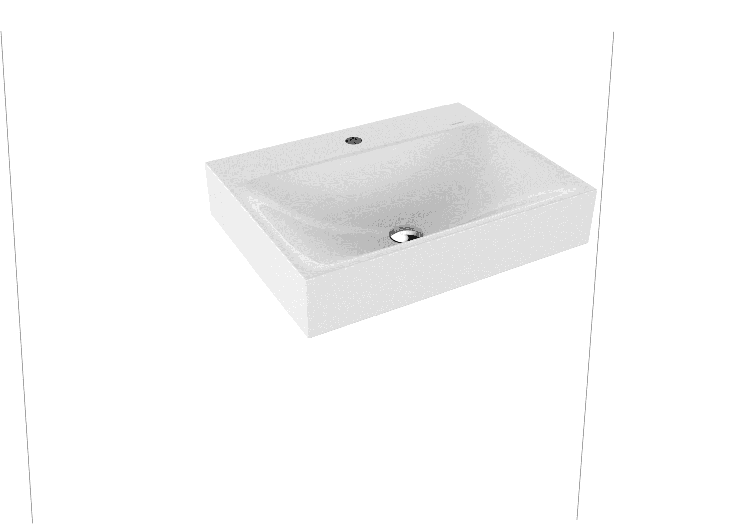 KA WB SILENIO WANDWASCHTISCH Mod.3044, 600x460mm,alpinweiß,PEFF,AD,m. 1HL,oÜL